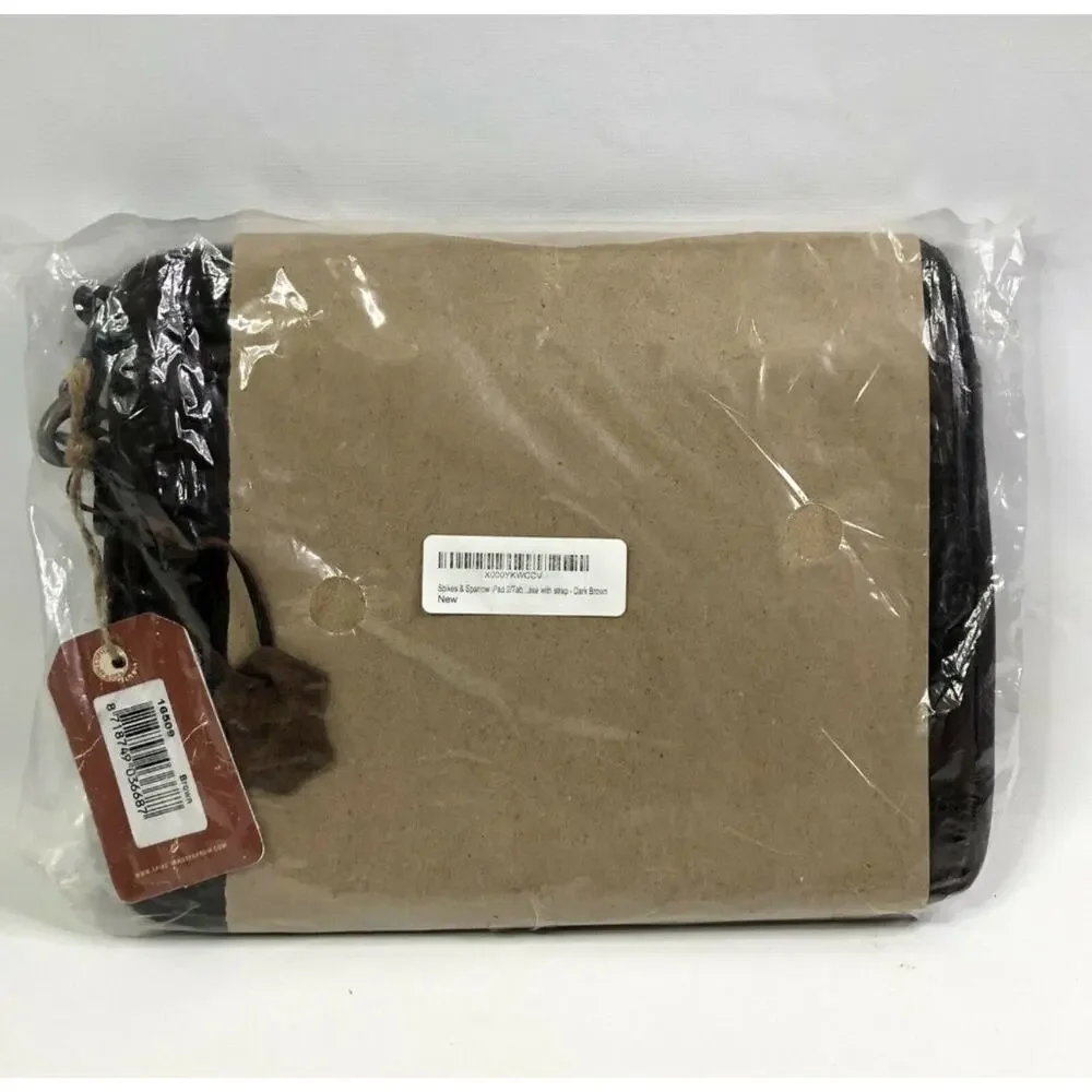 Spikes and Sparrow Dark Brown Buffalo Leather Tablet Case iPad Sleeve Bag 11x9.5